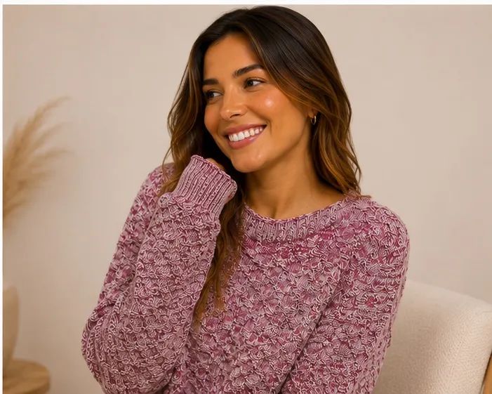 Blusa de Tricô Feminina Mesclada - Foto 4