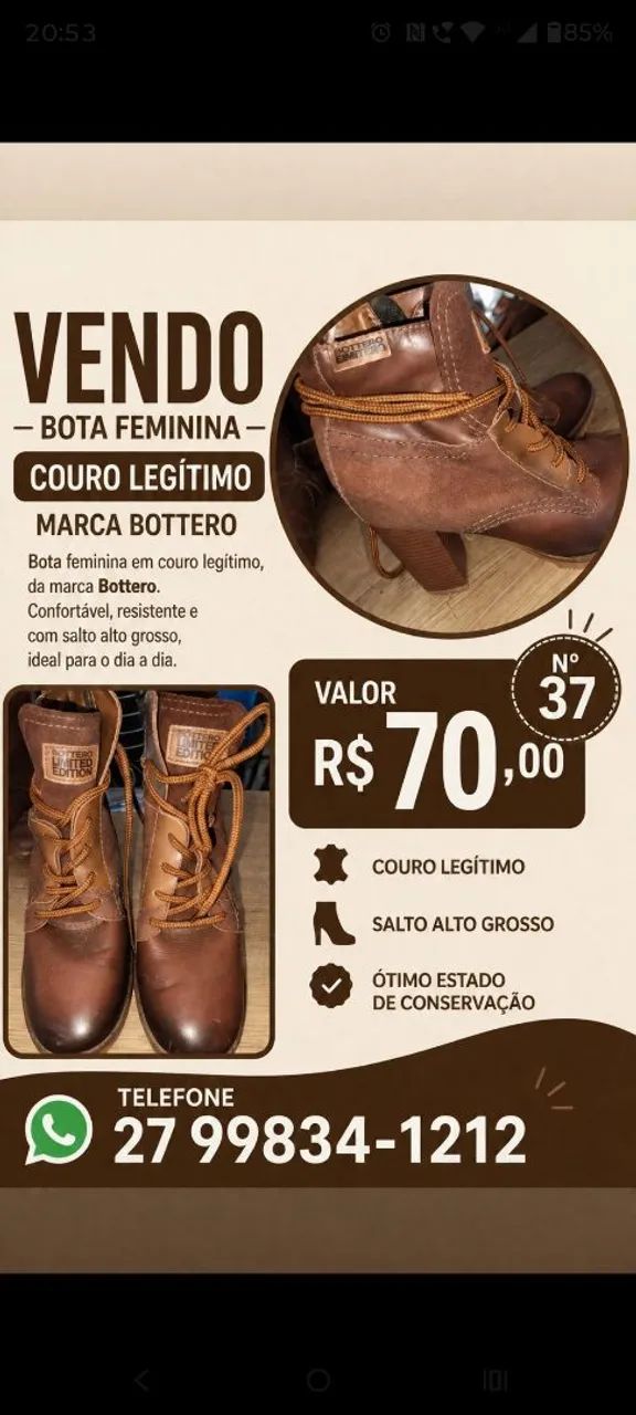 Bota de couro Bottero - Foto 3