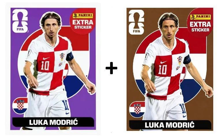 2 Extra Sticker Legend Modric Lilás e Bronze Panini FIFA World Cup 26