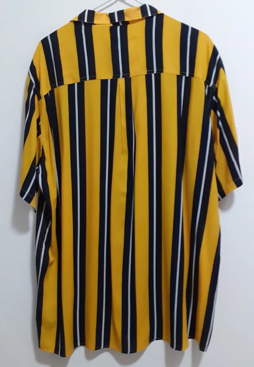 Camisa Masculina Listrada Manga Curta - Foto 4