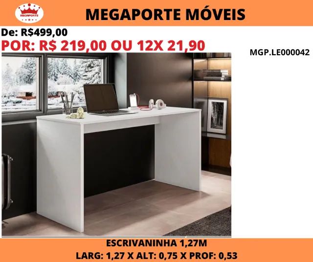 Escrivaninha Simples 1,27m - Foto 3