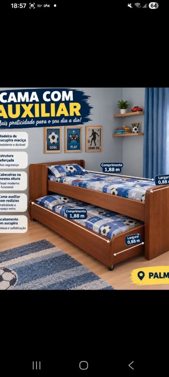 CAMA C AUXILIAR SUCUPIRA CONSERVADA