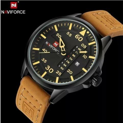 Relógios De Pulso Masculino Naviforce Quartzo Couro lacrado a pronta entrega
