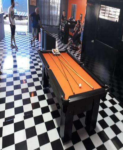 Mesa com Redinhas Cor Preta Tecido Laranja e Borda Preta Mod. ZYVS6460 - Foto 3