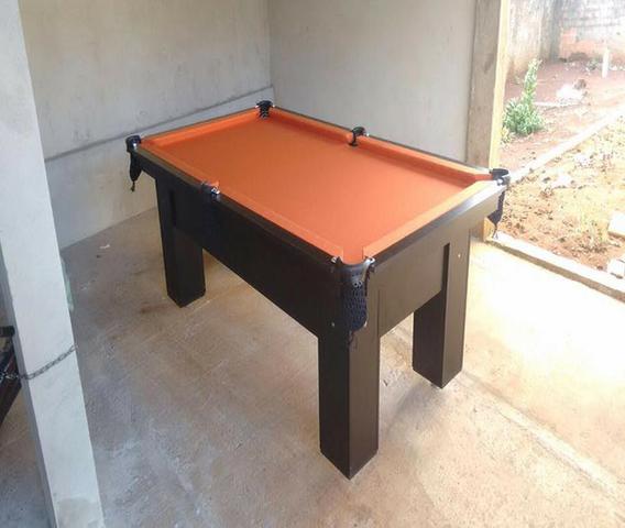 Mesa com 4 Pés Cor Preta Tecido Laranja Mod. EYGD4252 - Foto 3