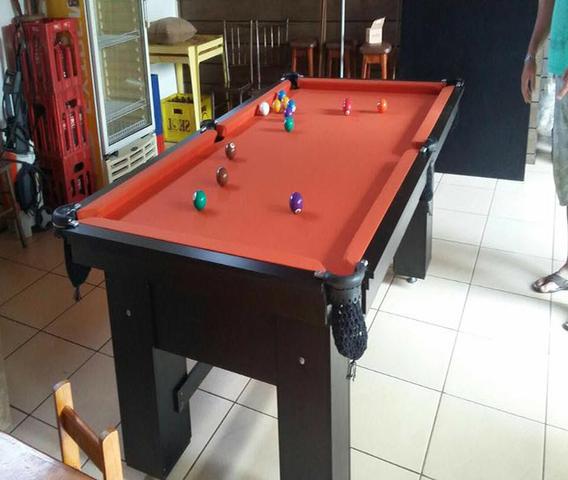Mesa com 4 Pés Cor Preta Tecido Laranja Mod. EYGD4252 - Foto 2