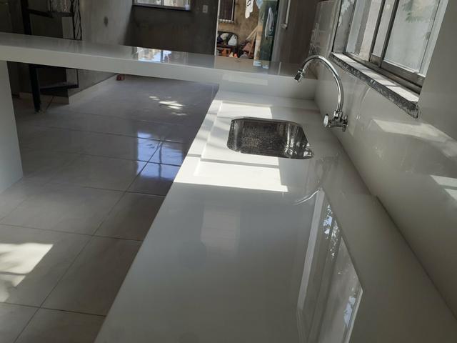 LMF Construtor de área de lazer cozinha americana e pia de banheiro de porcelanato - Foto 3
