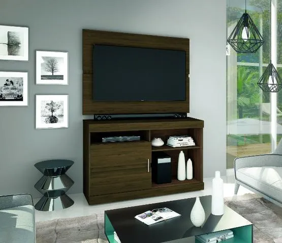 Combo Rack + Painel Vie com rodízios p/ TV até 43'' = Frete + Montagem Grátis