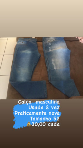 calça jeans masculina 52