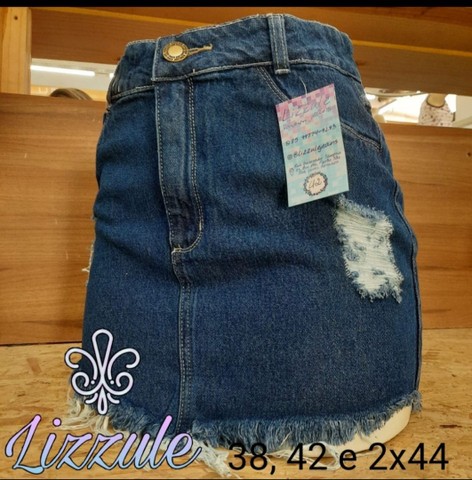 Saia jeans slim e short pedal jeans plus size