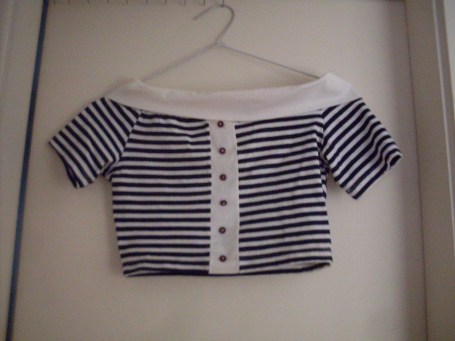 Blusa navy ombro curta