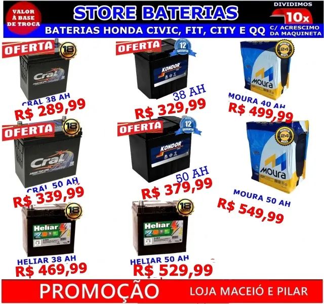Baterias Diversas Marcas e Amperagens (Entrega e instalação) - Foto 6