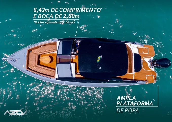 Lancha Azov Z260 Maior Espaço Interno Da Categoria 14 Pess., Acabamento, Navegabilidade - Foto 2