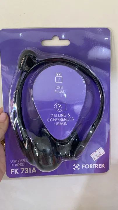 Headset Office Fortrek FK 731A USB Preto Loja Coimbra Computadores Entregamos - Foto 2