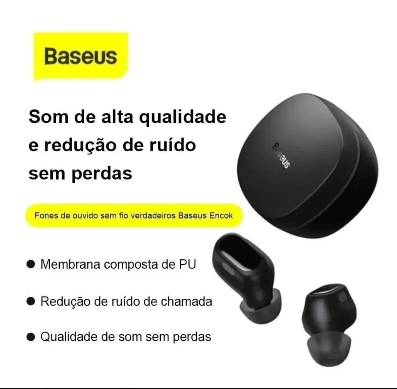 Fone De Ouvido Sem Fio Baseus Branco  - Foto 4