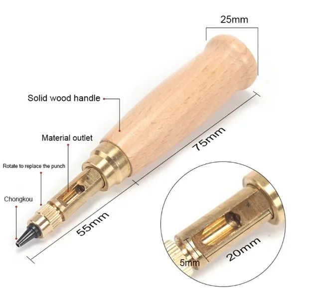 Perfurador manual de couro - Foto 4