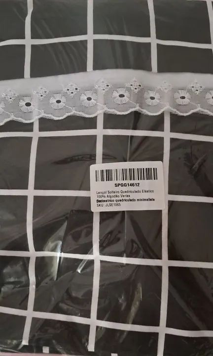  2 jogos de Lençois Solteiro 2 peças Quadriculado Elástico-novos - Foto 2