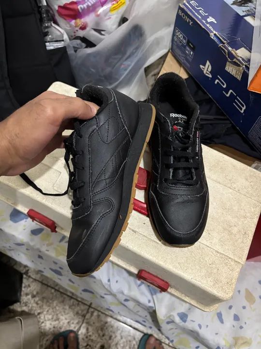 Tênis Reebok Classic Leather Preto infantil - Foto 5