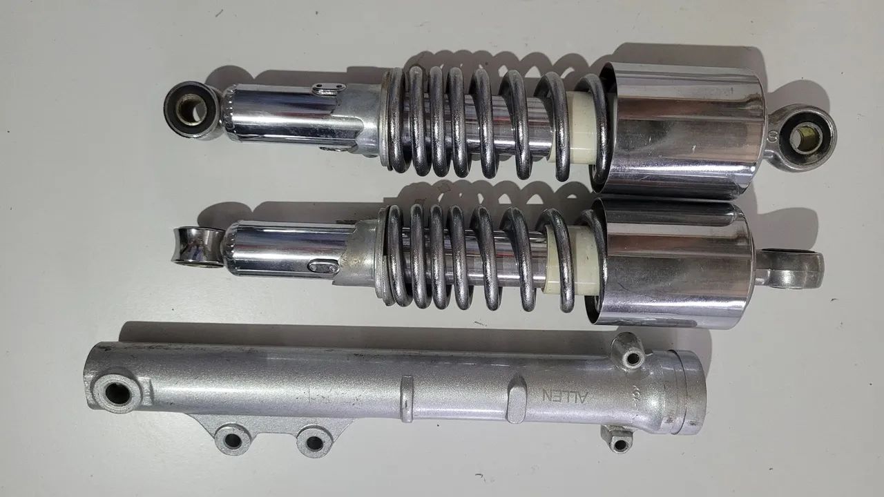 Par suspensão moto cg 125 e bengala de brinde - Foto 3