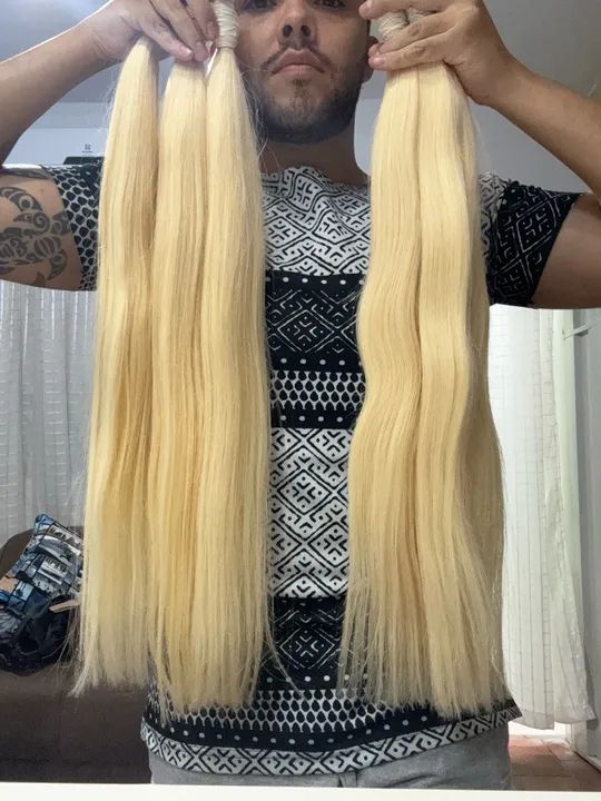 Cabelo Humano Loiro Vietnã 65 cm - Foto 2