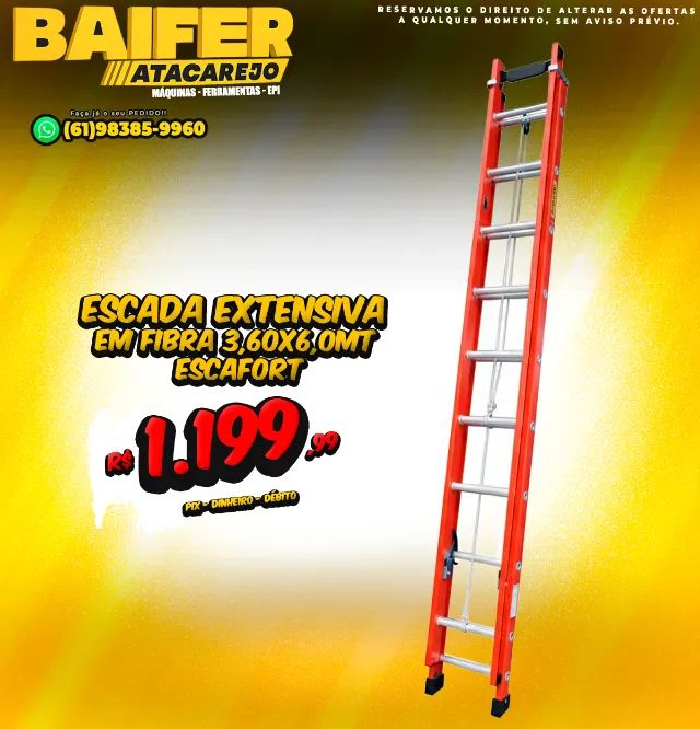 Escada Extensiva Fibra 3,60x6,0Mt EscaFort