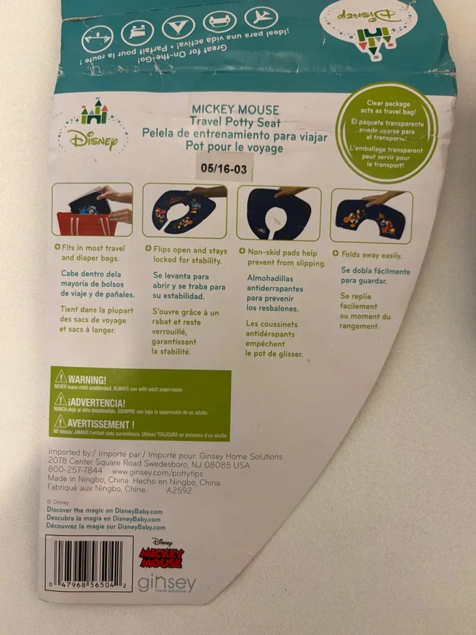 Tábua para vaso infantil IMPORTADA EUA (Para levar na bolsa) com tema Mickey - Foto 4