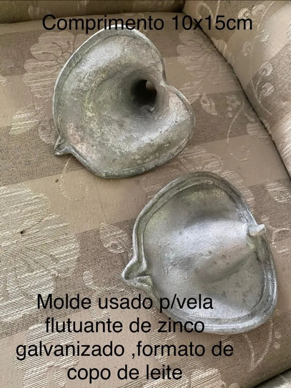 Kit 3 conjuntos molde/forma usada para vela flutuante de zinco galvanizado, formato flor.