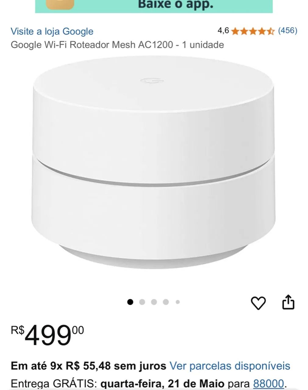 Google Wi-Fi Roteador Mesh 