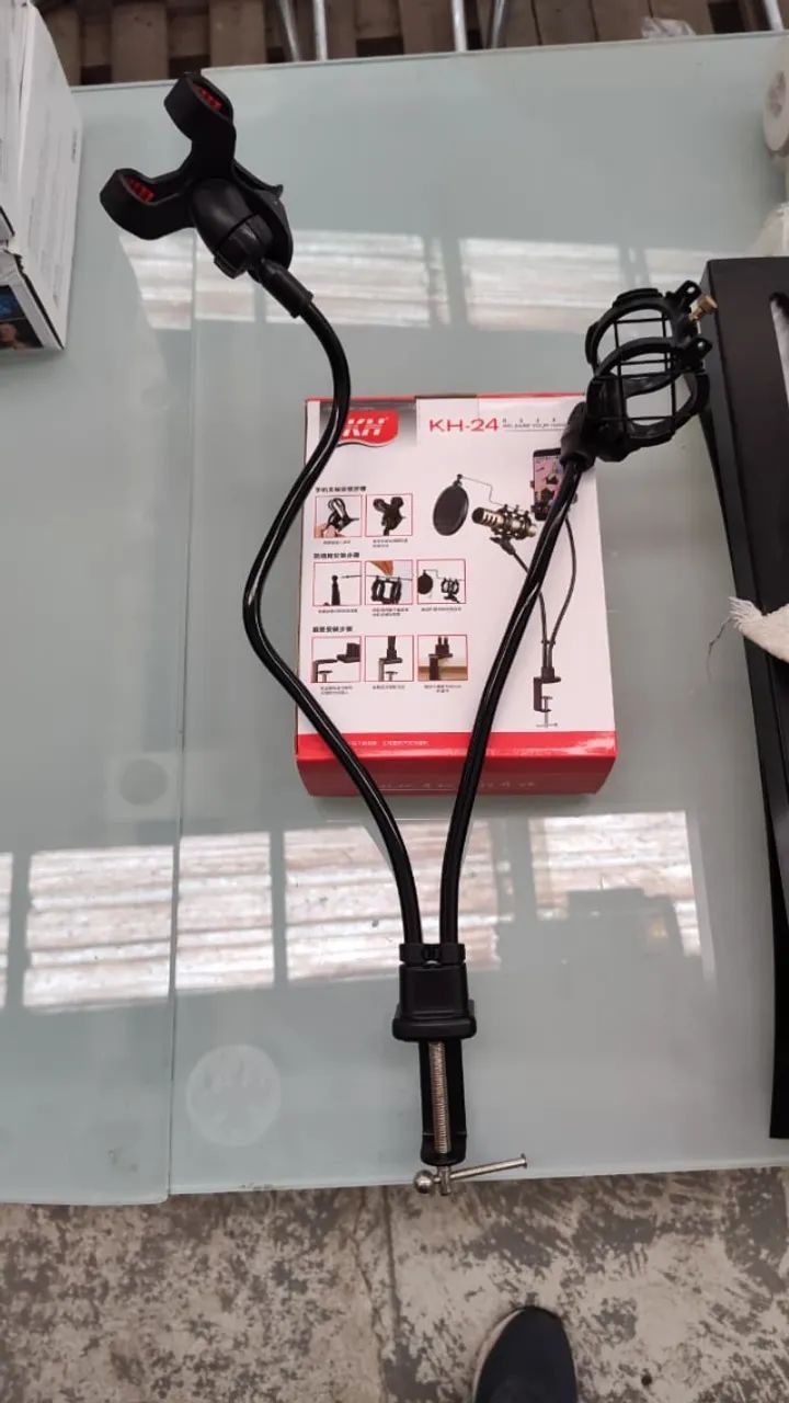 Suporte Articulado Braço Celular e Microfone Mesa - Foto 3