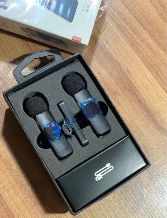 2 Microfones Lapela Sem Fio para Android e iPhone serve para os dois - Foto 5