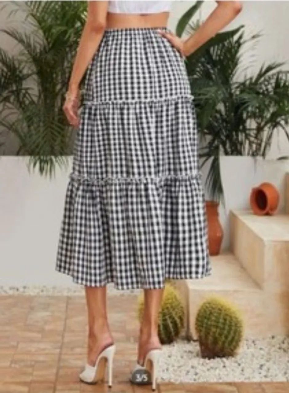 Saia xadrez Shein nova P - Foto 3