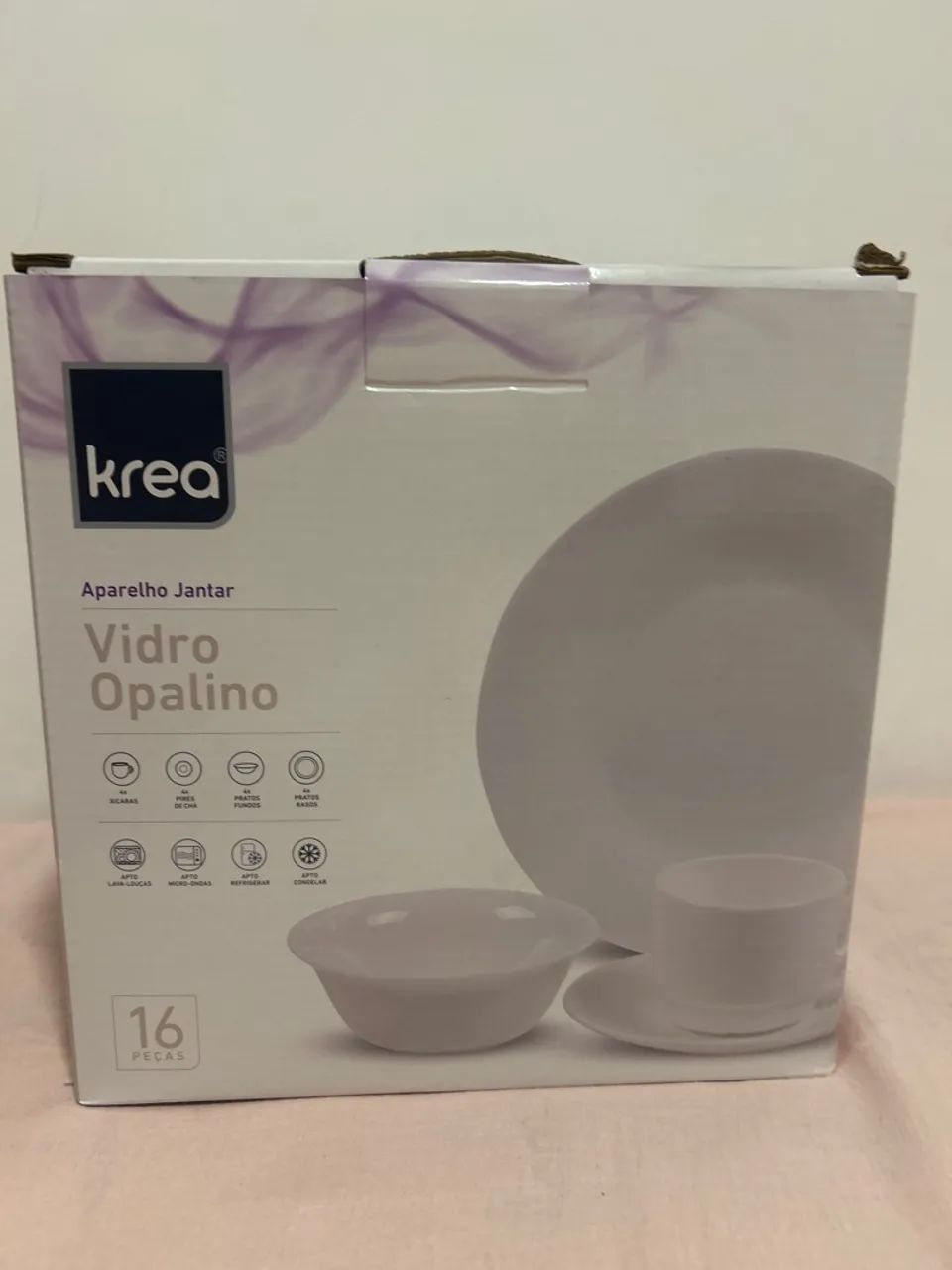 Aparelho de Jantar Vidro Opalino Krea 16 Peças