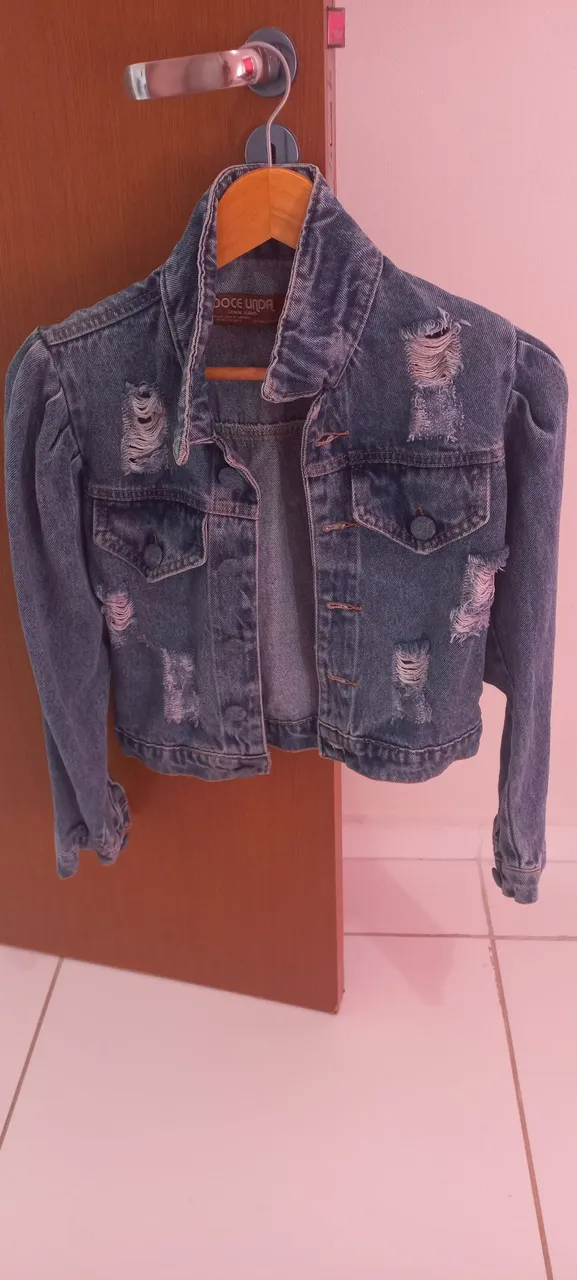 Jaqueta Jeans Destroyed Feminina