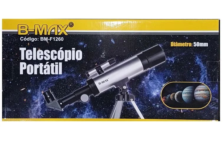 TELESCOPIO REFRATOR PORTATIL 50MM BM-F1260<br> - Câmeras e