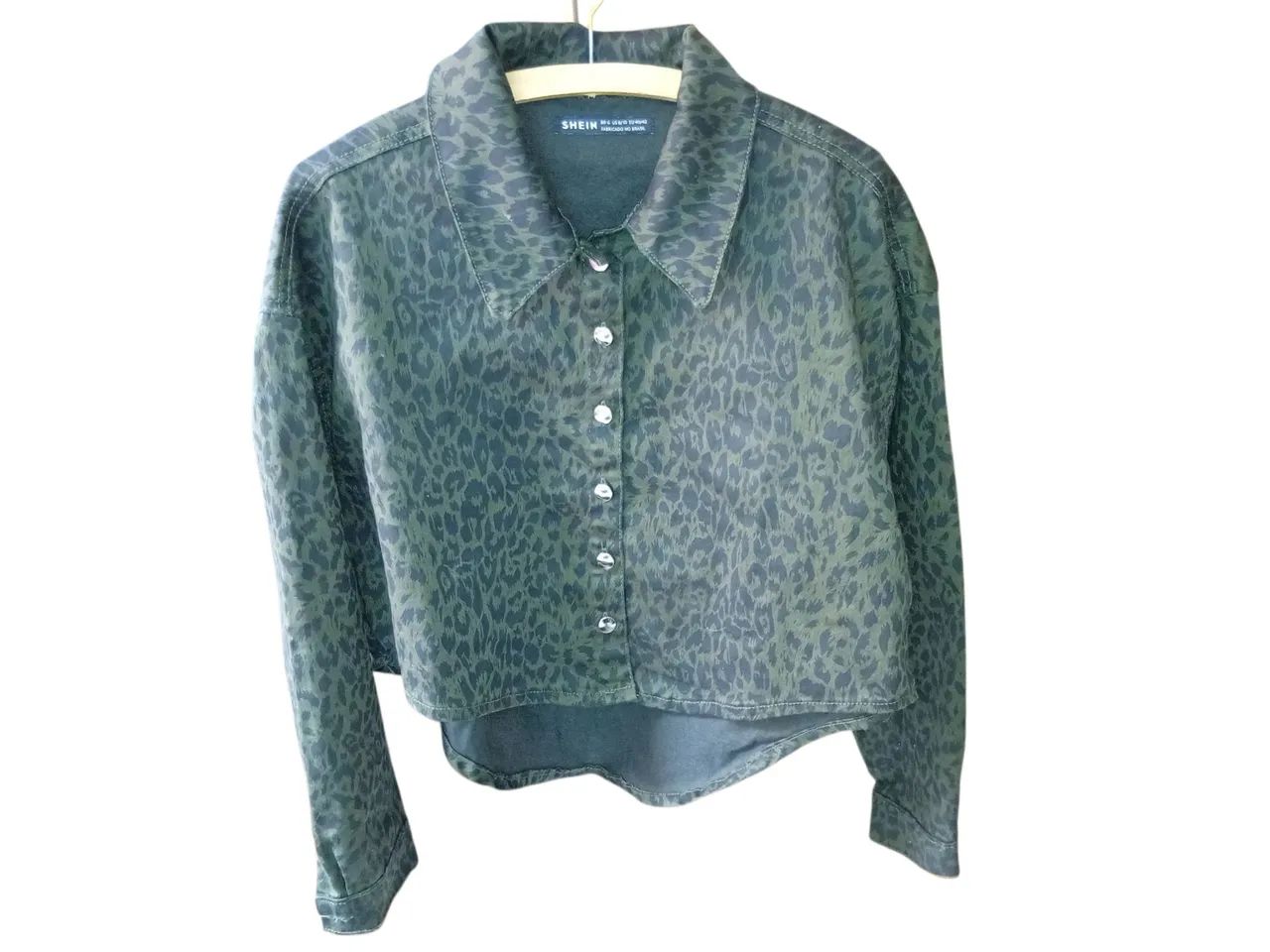 Cropped verde animal print