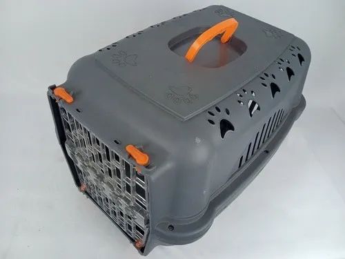 CAIXA DE TRANSPORTE Nº 3 - DURAPETS - CINZA E LARANJA - CÃES E GATOS - USADA - Foto 4