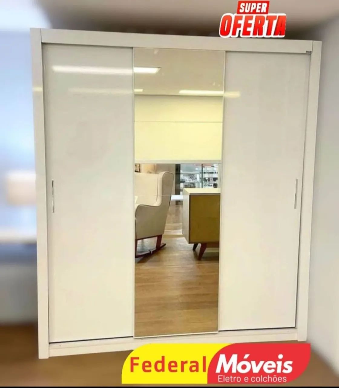 Guarda Roupa Novo - 3 Portas de Correr e 3 Gavetas Com Estilo e Funcionalidade!