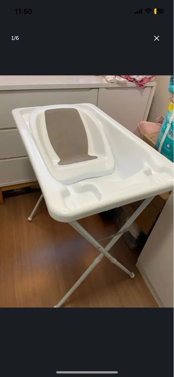 Banheira para bebê com suporte