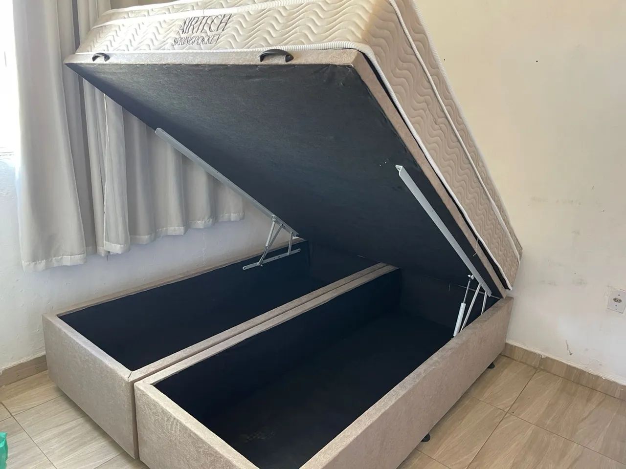 Base Cama Box Casal BAÚ BIPARTIDA - Nova