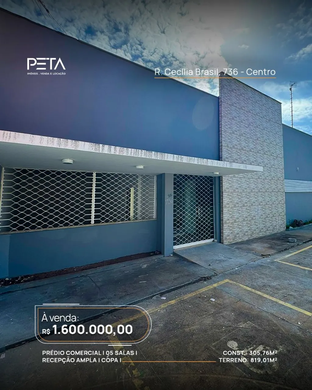 Vende-se Prédio Comercial com 05 Salas no Centro