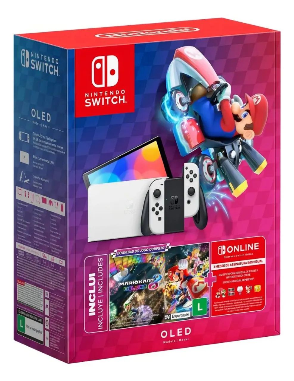 Nintendo Switch OLED Mario Kart 8 Deluxe Lacrado - Consoles de