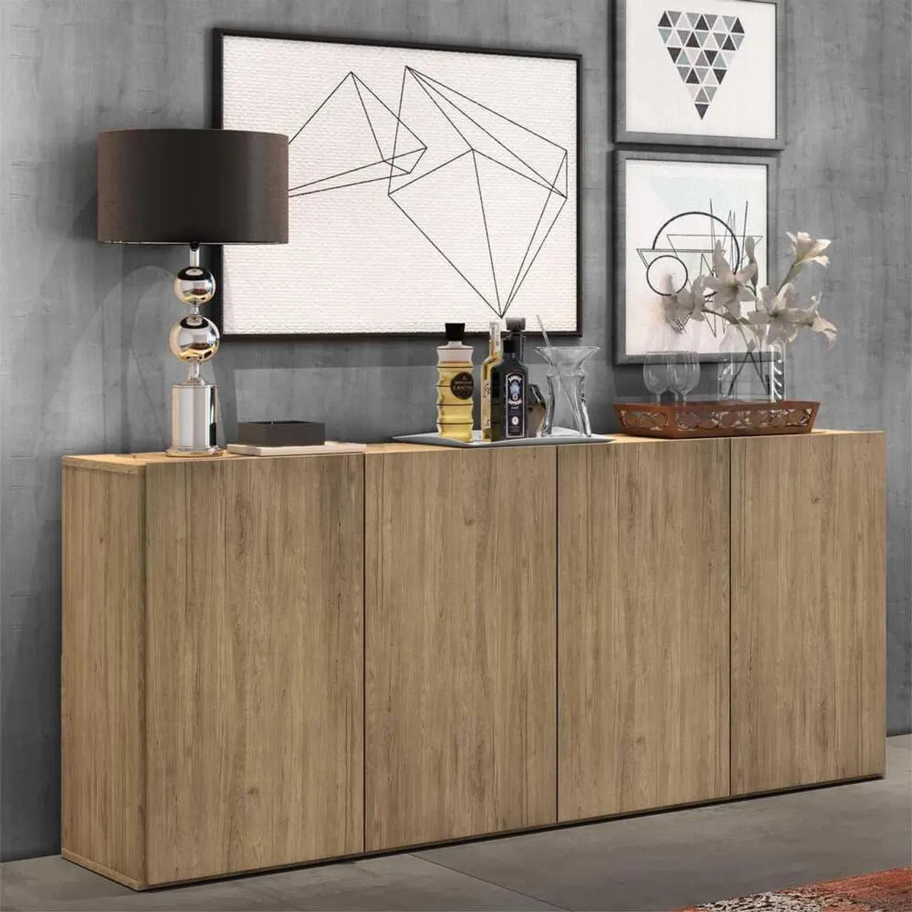 Aparador/Buffet moderno NOVO 4 portas PROMOÇÃO