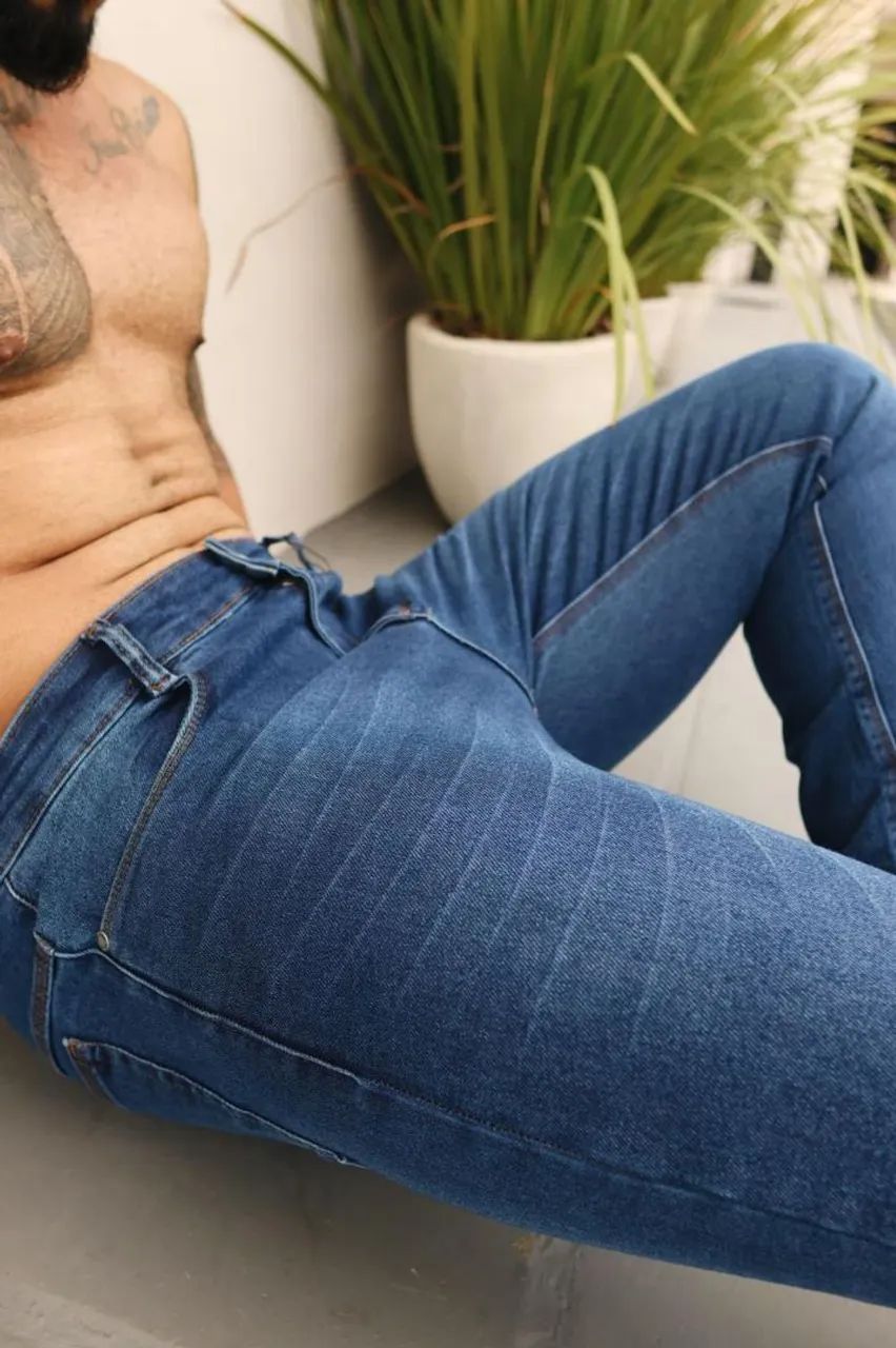 Calça masculina jeans slin com lycra do 36 ao 52 - Foto 4