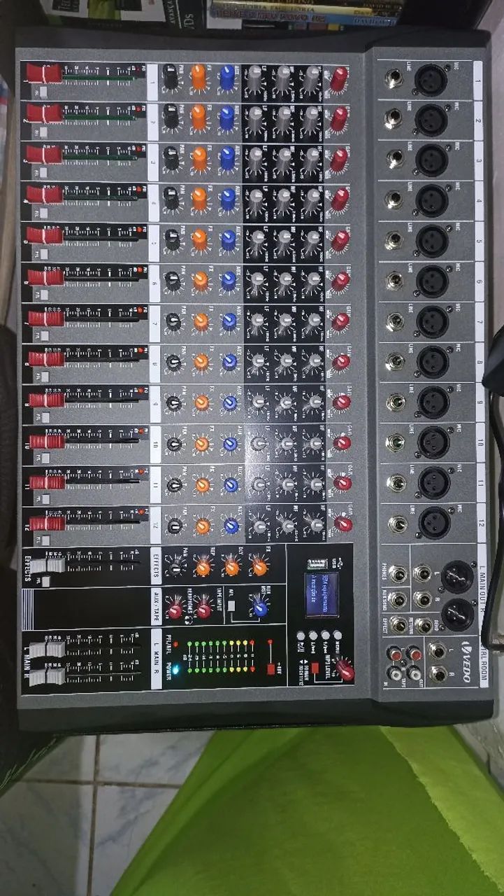 Mesa de Som Vedo 12 canais interface de audio