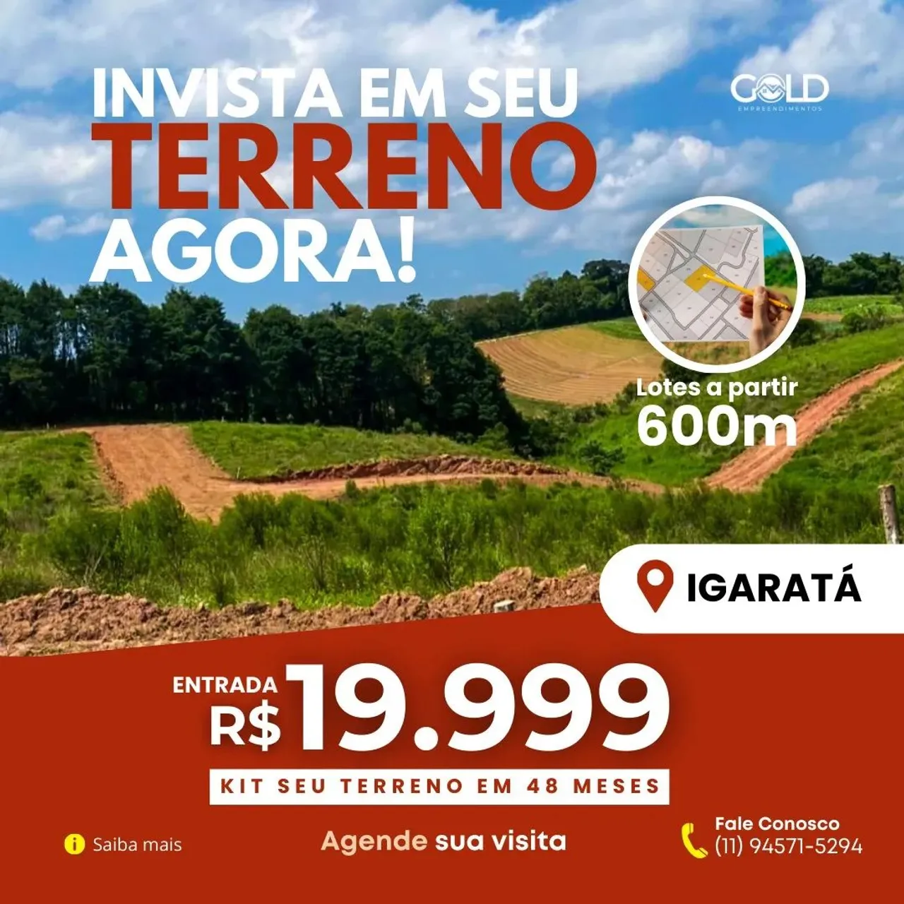 VENDE-SE LOTE EM IGARATÁ A 5 MINUTOS DA REPRESA