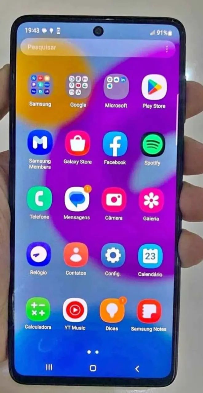 Samsung m52 tem 128 Gb de memória chips 5g Nfc biometria digital Android 13