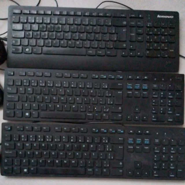 kit 3 teclados com 3 mouses usados com cabo. - Foto 3