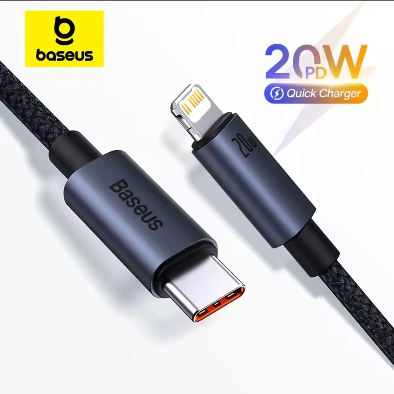 Cabo USB-C para Lightning Baseus 20W - Carregamento Rápido e seguro