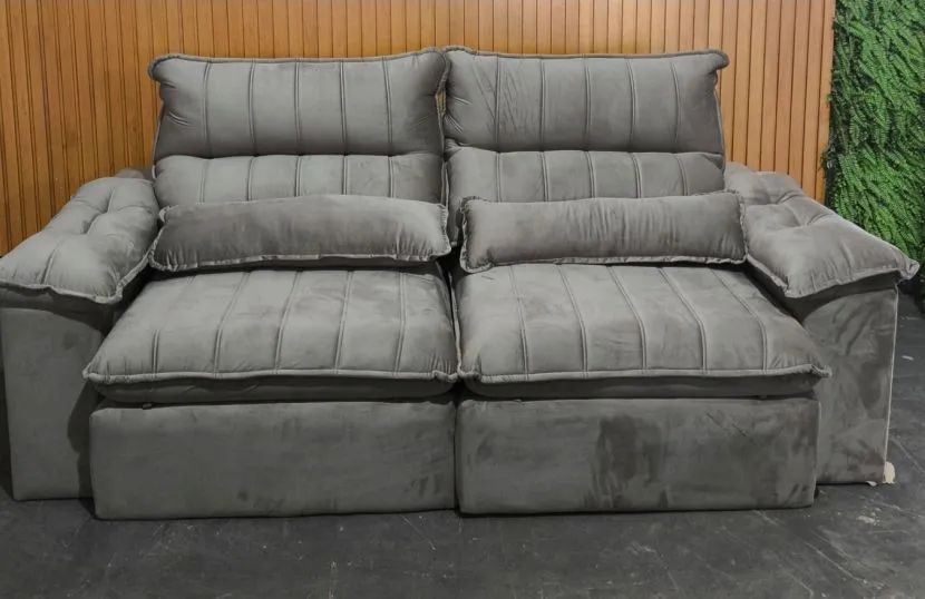 Sofá retrátil reclinável 2,50 cm molas ensacadas 