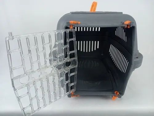 CAIXA DE TRANSPORTE Nº 3 - DURAPETS - CINZA E LARANJA - CÃES E GATOS - USADA - Foto 3